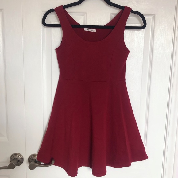 Red Burgundy Skater Dress - Picture 2 of 7